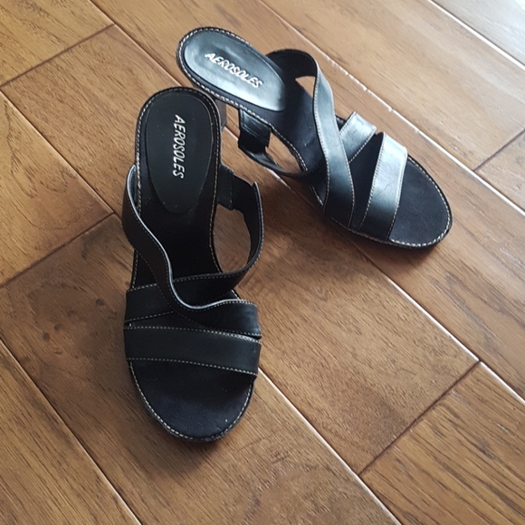 Aerosoles Charlotte Black Strap Summer Heels - Picture 10 of 10